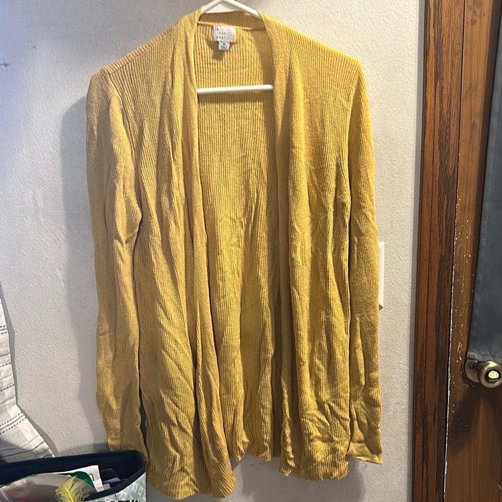 Yellow Open-Front Cardigan Sweater